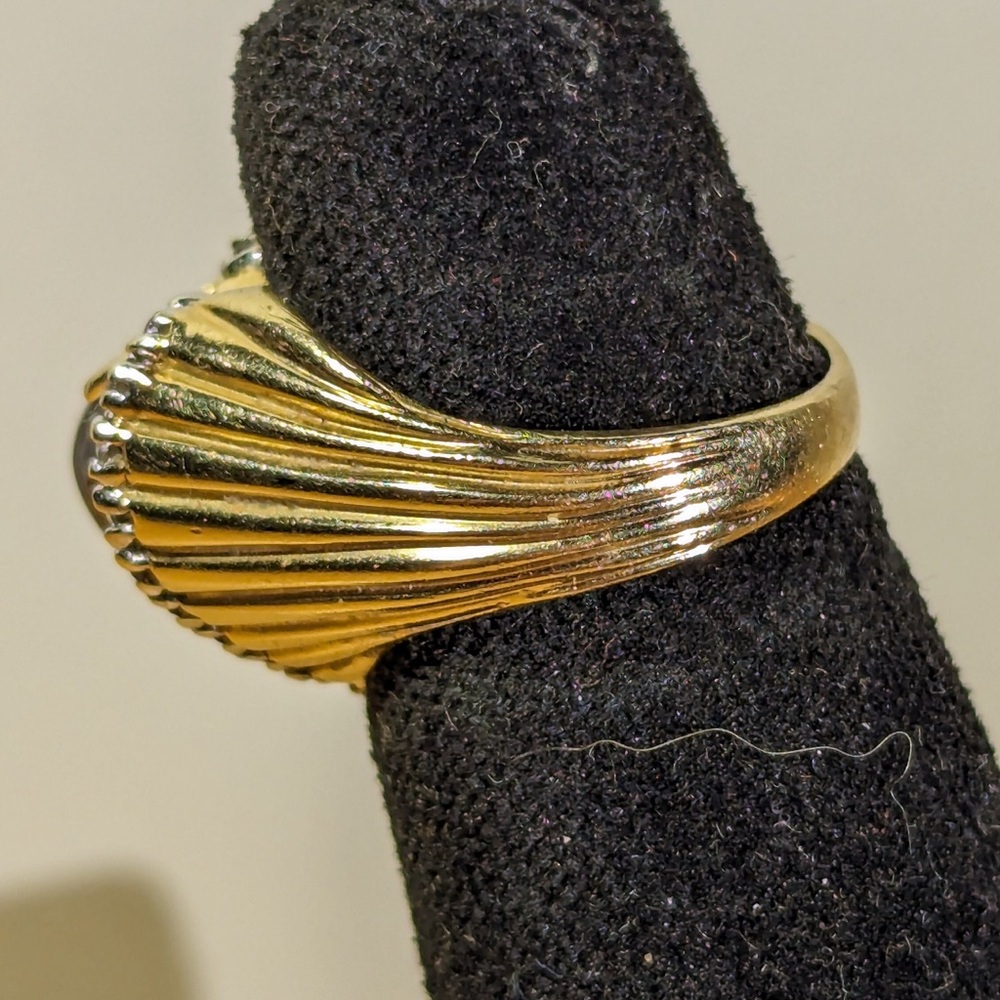 14k gold ring 9grams Vintage Heart Shaped Amethyst Ring with Diamonds Size 7. - Picture 5 of 10